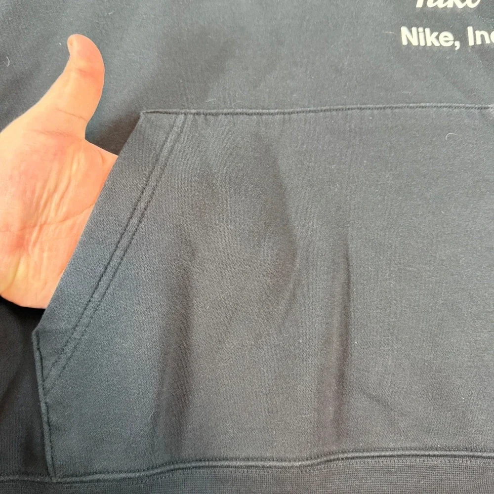 Nike Club Fleece Hoodie‎ Men's M Black Stacked Logo Pullover